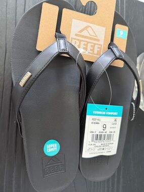 Reef Black HALI Cushion Comfort Women's Flip Flops Sz9